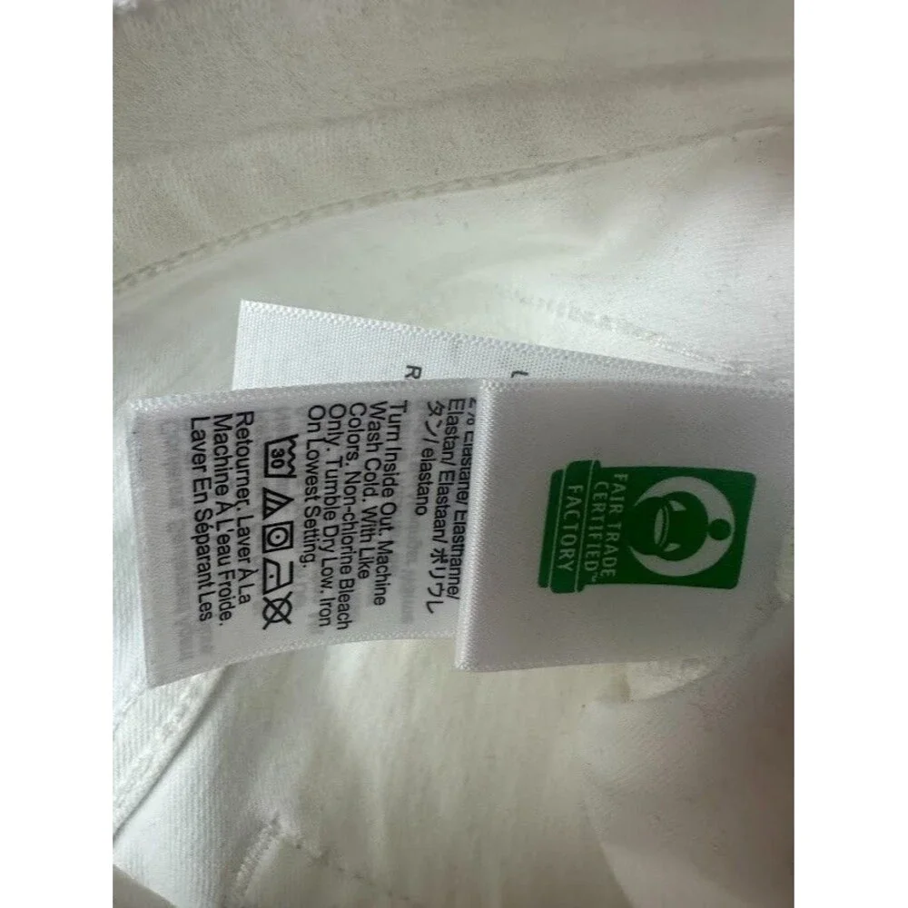 J.Crew Women's Size 4 White Mid Rise Flare Crop Jeans White Raw Hem Denim